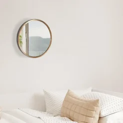 Spiegels-CLP Wandspiegel Elsie rond - Metaal - mat goud - 30cm