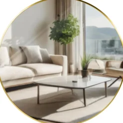 Spiegels-CLP Wandspiegel Elsie rond - Metaal - goudglans - 80cm