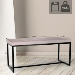 CLP 2-zits Bankje Barci 100 cm - licht grijs