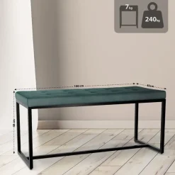 Eetkamerbanken-CLP 2-zits Bankje Barci 100 cm - groen