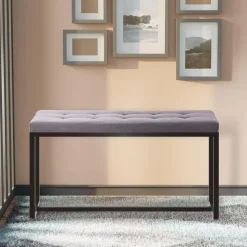 Eetkamerbanken-CLP 2-zits Bankje Barci 100 cm - donkergrijs