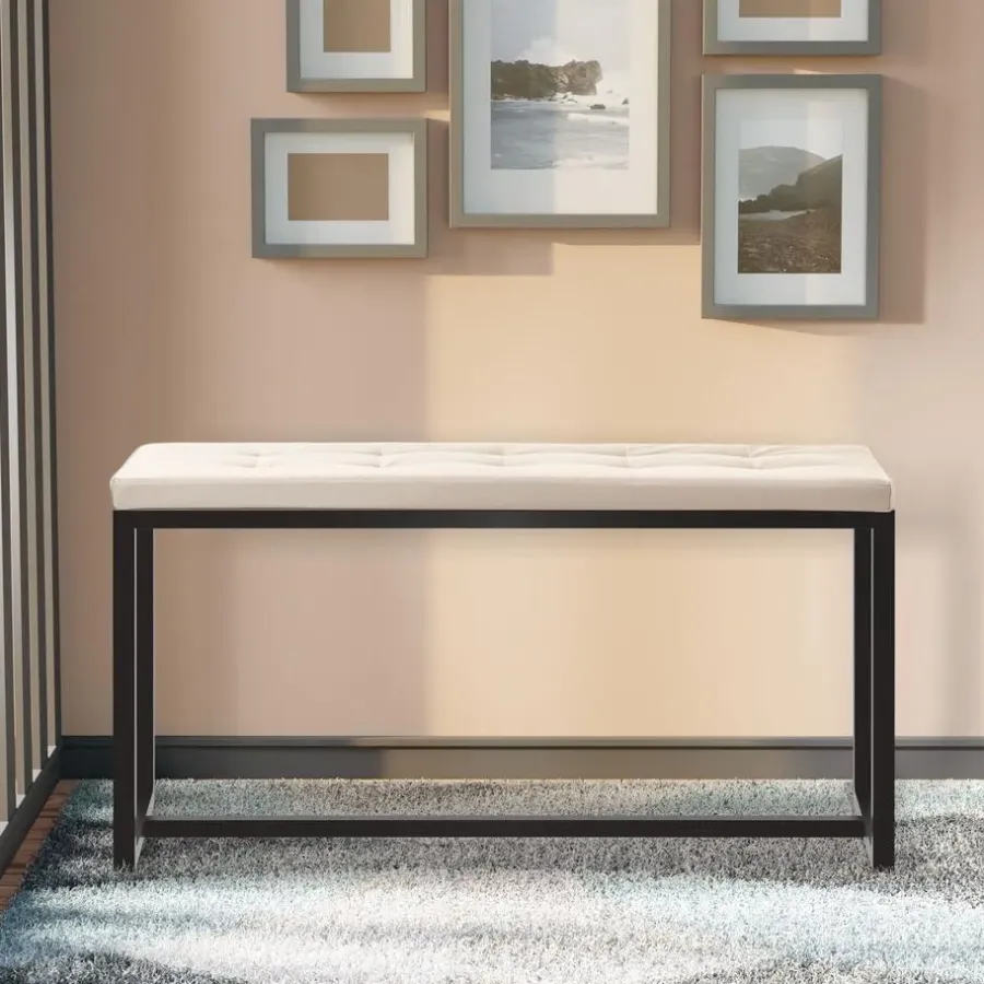 Eetkamerbanken-CLP 2-zits Bankje Barci 100 cm - creme
