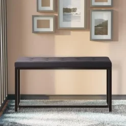 Eetkamerbanken-CLP 2-zits Bankje Barci 100 cm - zwart