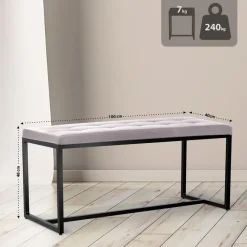 Eetkamerbanken-CLP 2-zits Bankje Barci 100 cm - wit
