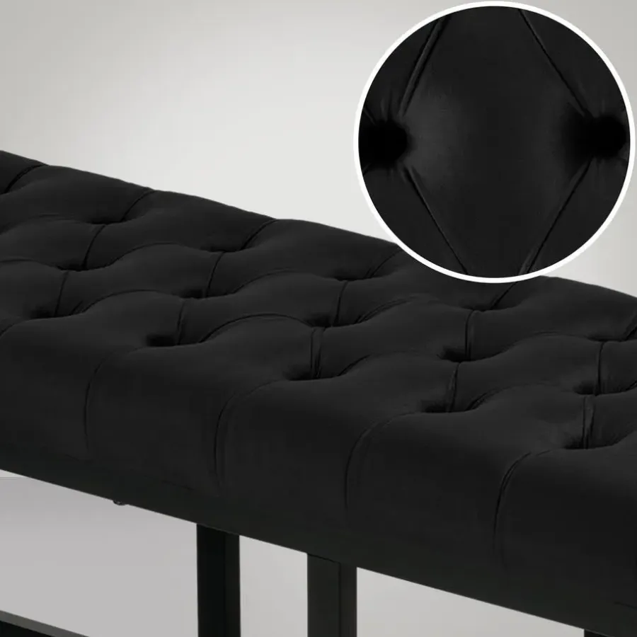 Bankjes-CLP 2-zits Bankje Polson 120 cm - zwart