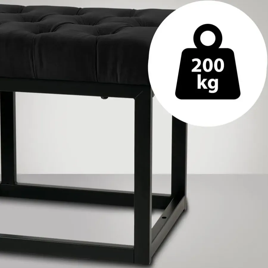 Bankjes-CLP 2-zits Bankje Polson 120 cm - zwart