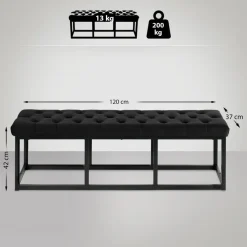 Bankjes-CLP 2-zits Bankje Polson 120 cm - zwart