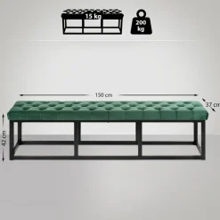 Bankjes-CLP 2-zits Bankje Polson 150 cm - groen