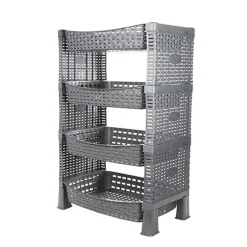 Trolleys-CM keuken opbergrek - 4-laags - grijs - kunststof - 65 x 41 x30