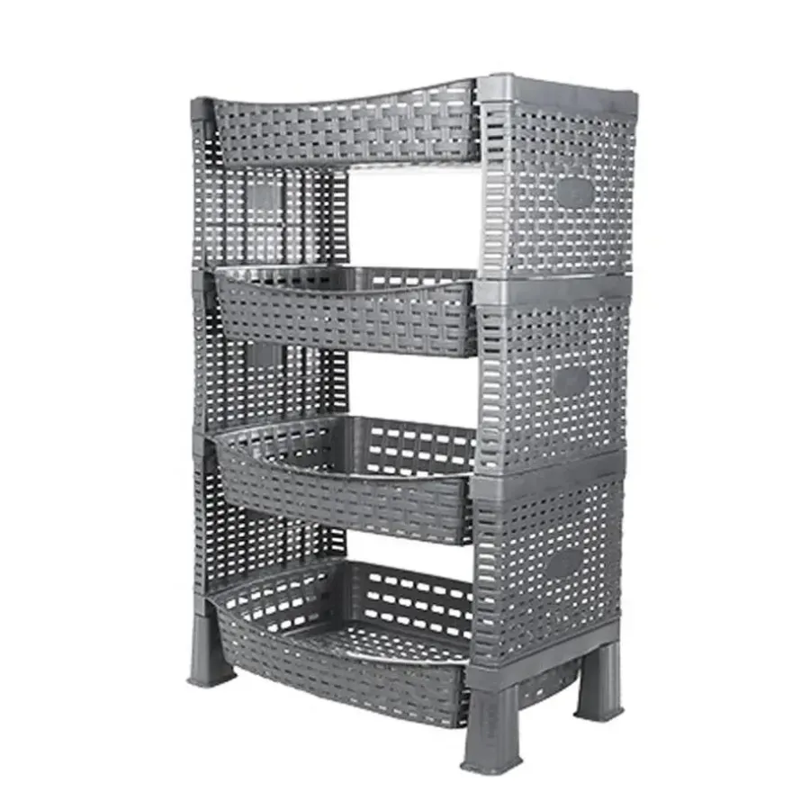 Trolleys-CM keuken opbergrek - 4-laags - grijs - kunststof - 65 x 41 x30