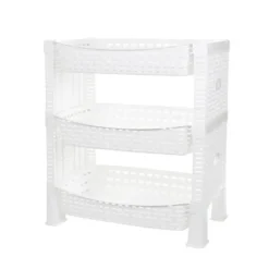 Trolleys-CM keuken opbergrek - 3-laags - wit - kunststof - 47 x 41 x30