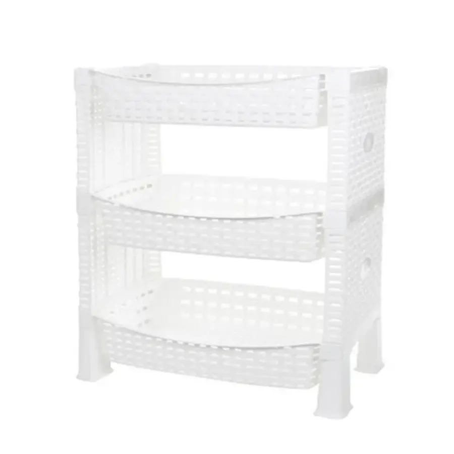 Trolleys-CM keuken opbergrek - 3-laags - wit - kunststof - 47 x 41 x30