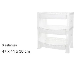 Trolleys-CM keuken opbergrek - 3-laags - wit - kunststof - 47 x 41 x30