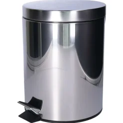 Prullenbakken-CM Pedaalemmer Shine - zilver - 5L - metaal - wc/badkamer