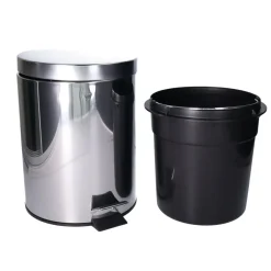 Prullenbakken-CM Pedaalemmer Shine - zilver - 5L - metaal - wc/badkamer