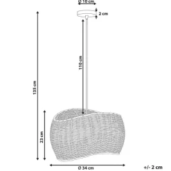 Hanglampen-Leen Bakker COAMO - Hanglamp - Naturel - Rotan