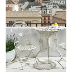 Bistro- & Balkonsets-Leen Bakker COGGIA - Set van 2 tuinstoelen - Lichtbeige - IJzer