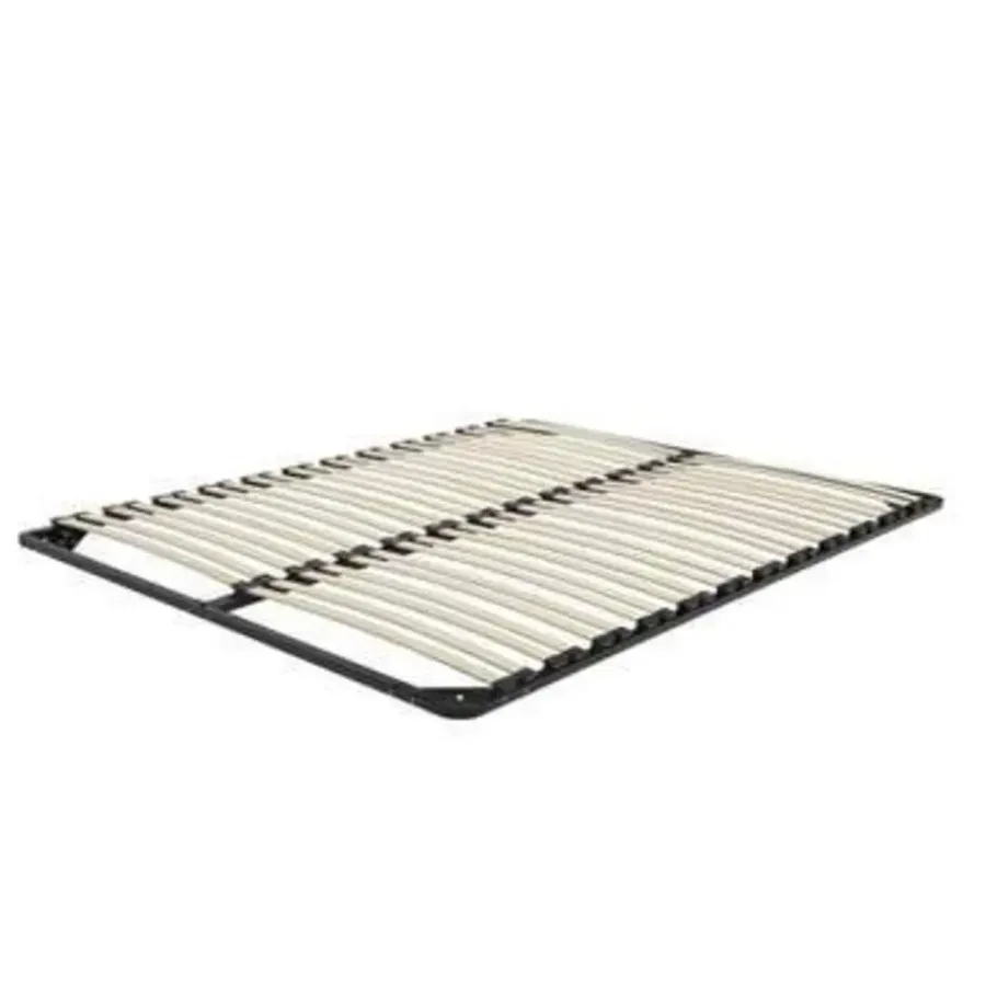 Beliani COMBOURG - Lattenbodem - Zwart - 160 x 200 cm - Staal