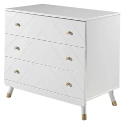 Vipack Commode Billy 100x57x89cm 3 lades - wit/goud