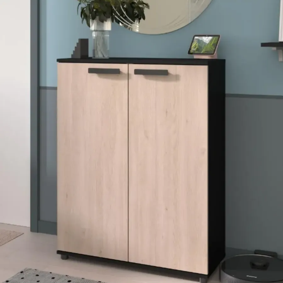 Parisot Commode Celestia met 2 deuren - eikdecor/zwart