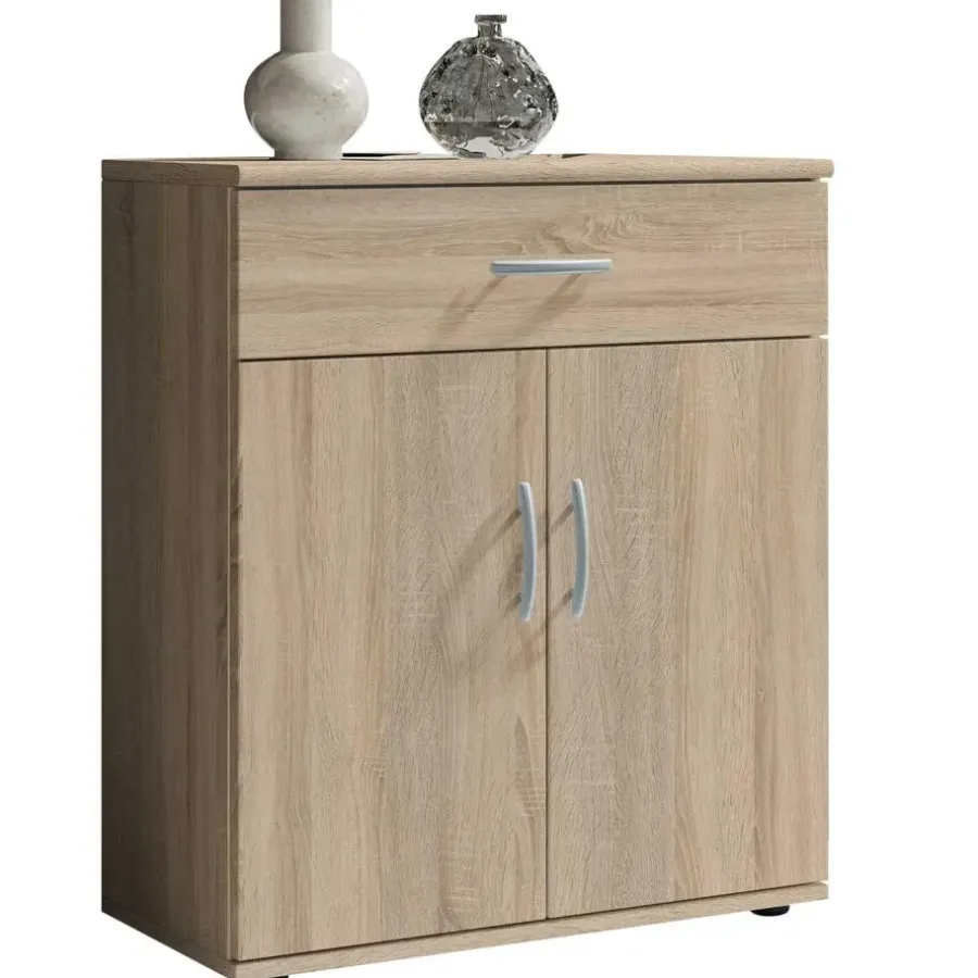 Emob Commode Viviane 60cm met 2 deuren- 1 lade - eik
