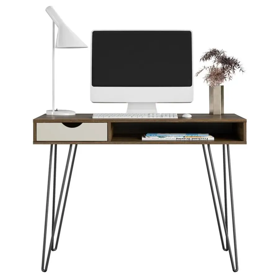 Bureaus-Novogratz Concord - Bureau met 1 lade in walnoot look