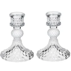 Kandelaars En Windlichten-Concorde Kaarsen kandelaar - glas - luxe - 8 x 10 cm