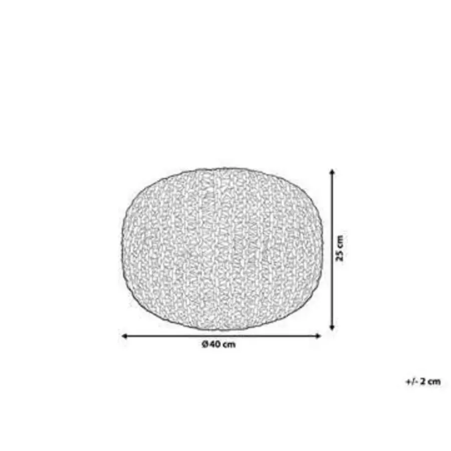 Beliani CONRAD S - Poef - Donkergrijs - 40 cm - Katoen
