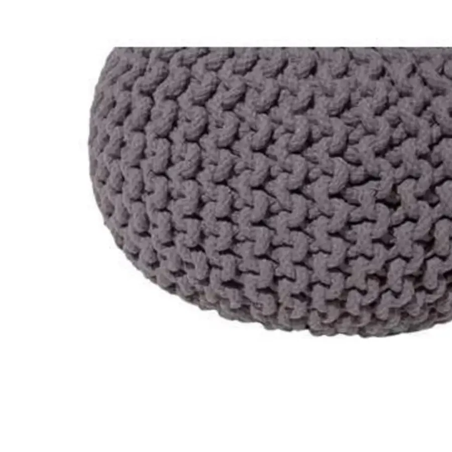 Beliani CONRAD S - Poef - Donkergrijs - 40 cm - Katoen