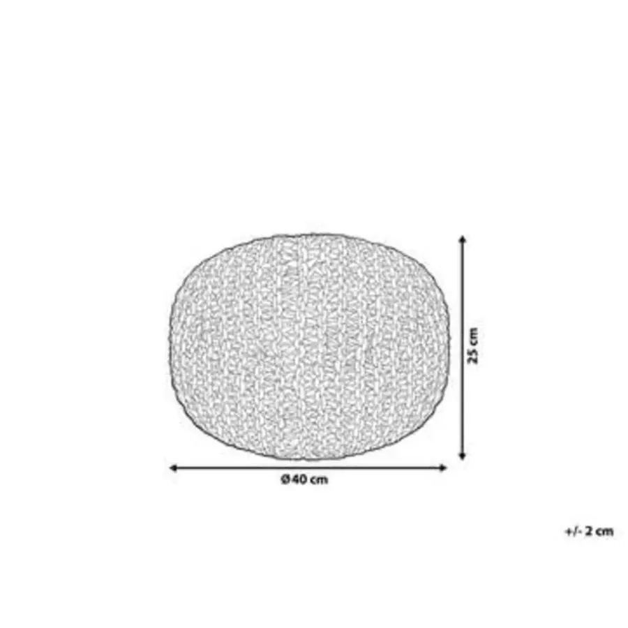 Beliani CONRAD S - Poef - Donkergrijs - 40 cm - Katoen