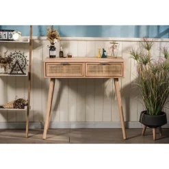 Nordlys Console 2 laden van hout en natuurlijk rotan