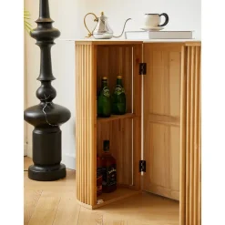 Sidetables-Nordlys Console van hout met marmerlook blad