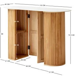 Sidetables-Nordlys Console van hout met marmerlook blad