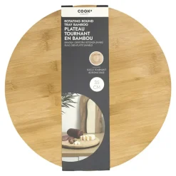Dienbladen-Merkloos Cook Concept draaibaar serveer plateau - bamboe hout - D35 cm