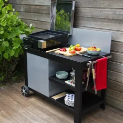 COOK'IN GARDEN - Desserte noire NOVA pour plancha