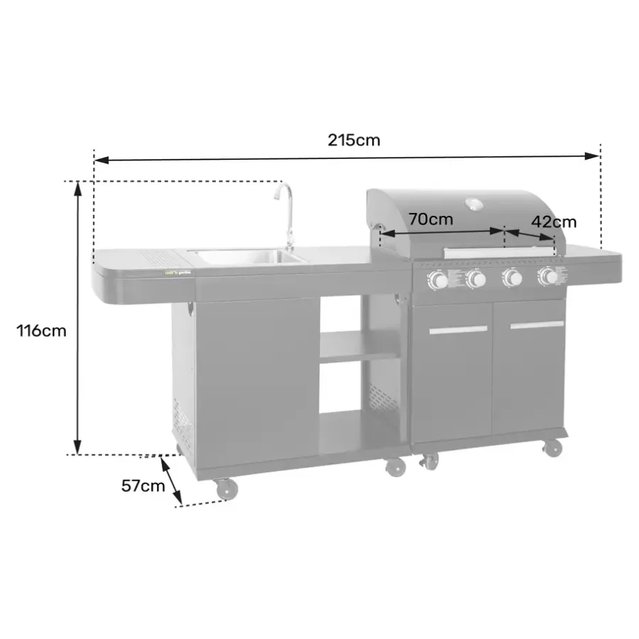 Barbecues En Accessoires-Cook'in Garden Modulaire buitenkeuken FYRA - Zwart - Staal