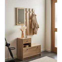 Schoenenkasten-Leen Bakker COOMA - Halmeubelset - Lichtbruin - Hout