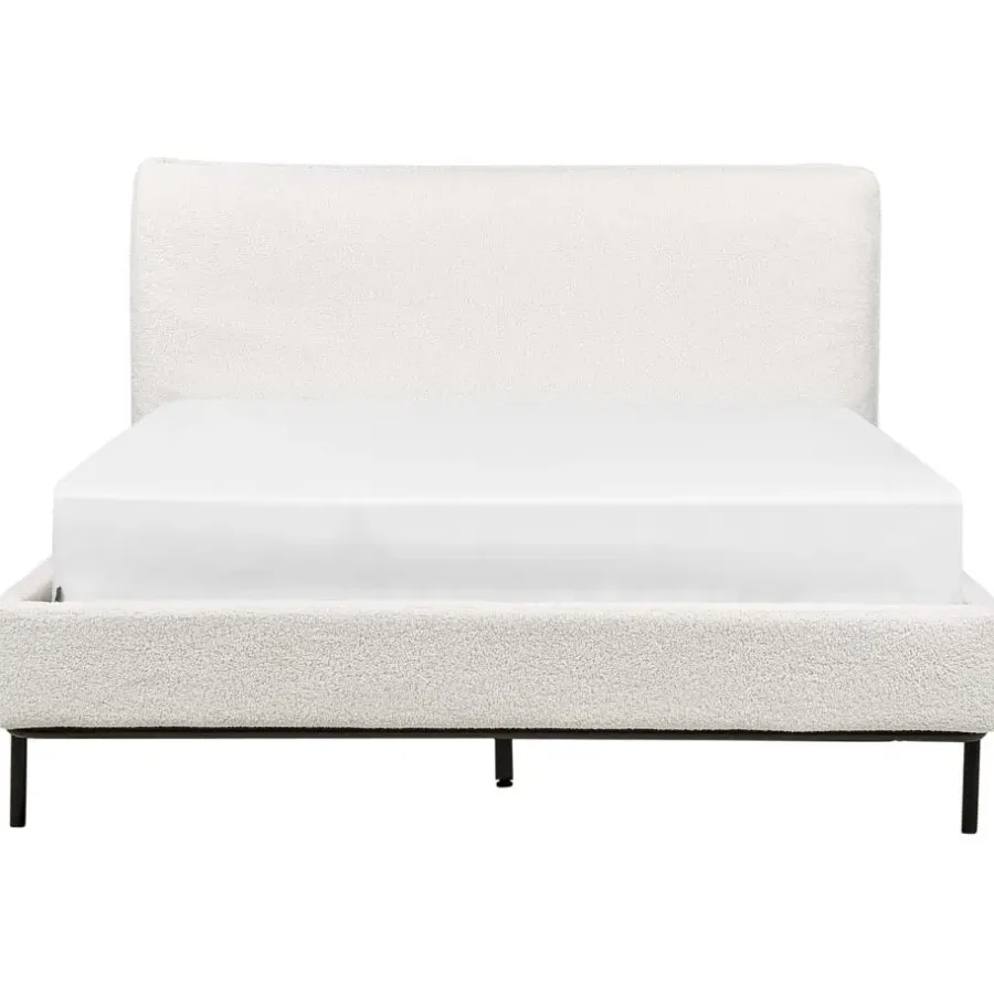 Twijfelaars-Beliani CORIO - Tweepersoonsbed - Wit - 140 x 200 cm - Bouclé