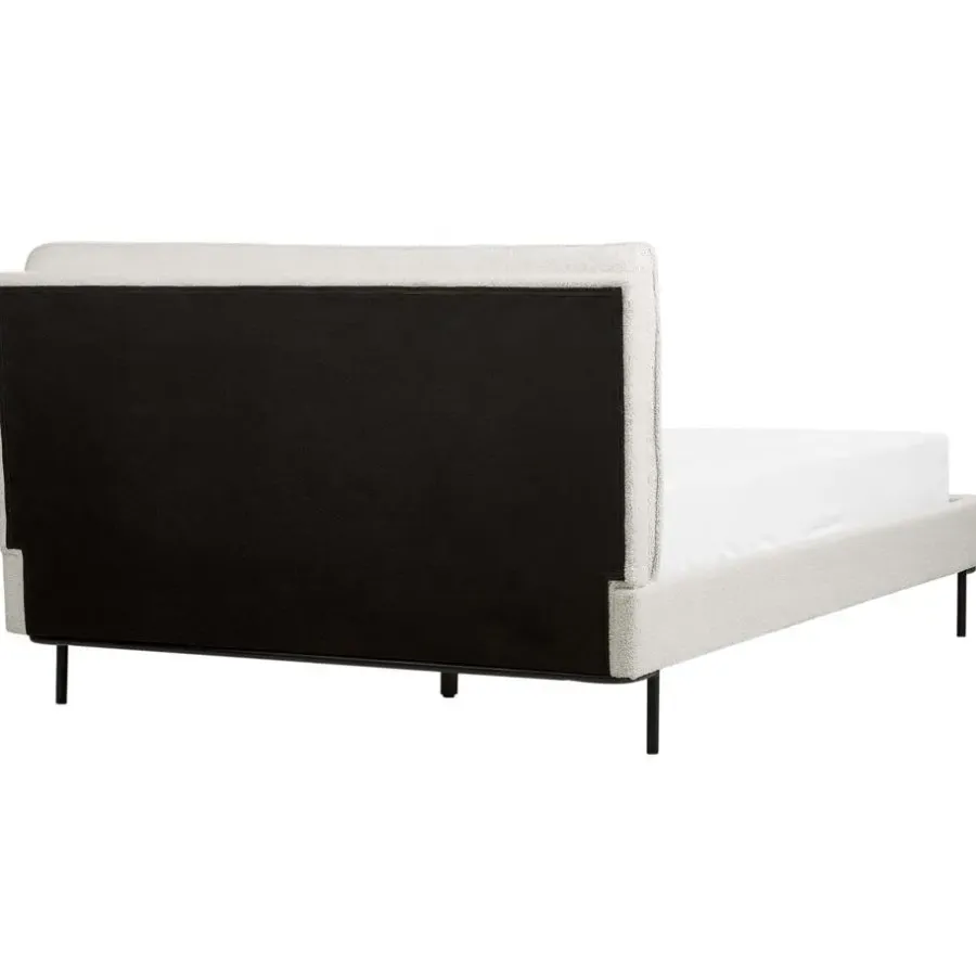 Twijfelaars-Beliani CORIO - Tweepersoonsbed - Wit - 140 x 200 cm - Bouclé