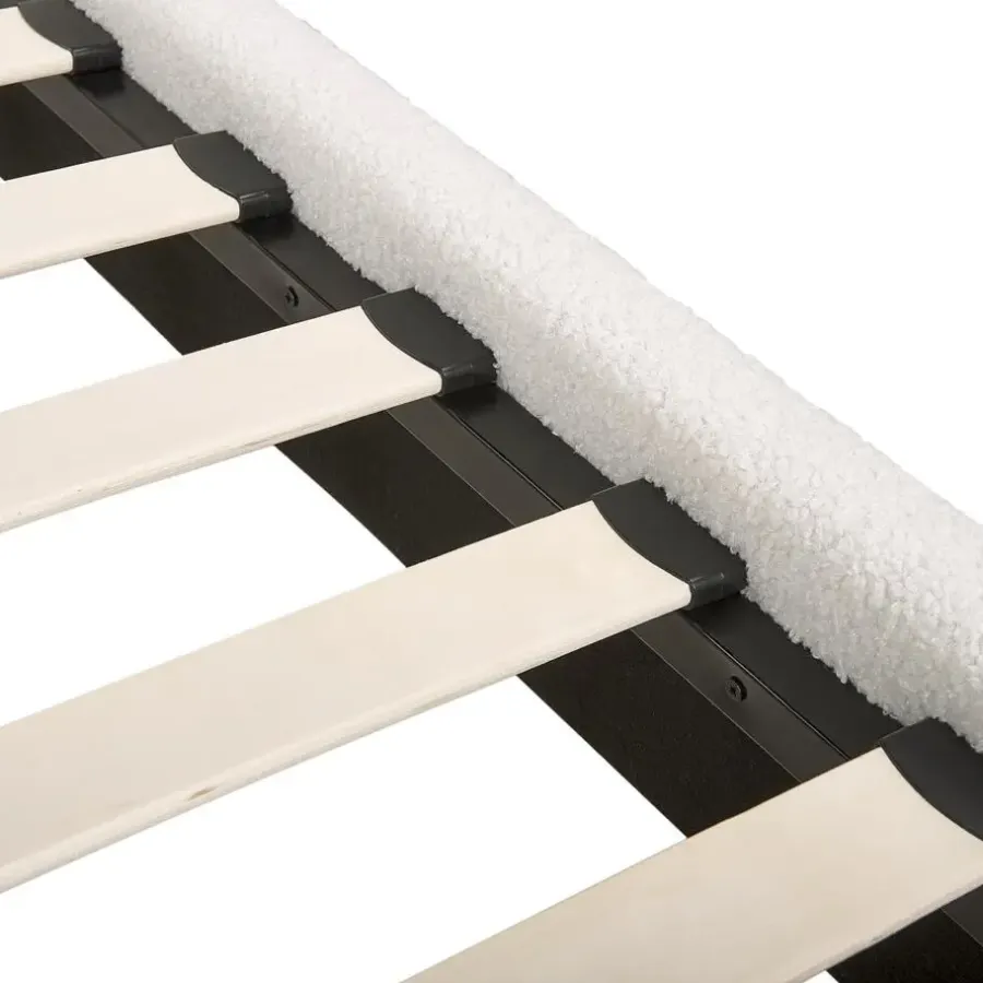 Twijfelaars-Beliani CORIO - Tweepersoonsbed - Wit - 140 x 200 cm - Bouclé