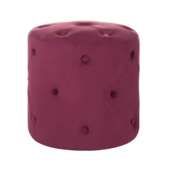 Poefen-Beliani COROLLA - Poef - Rood - 40 cm - Fluweel