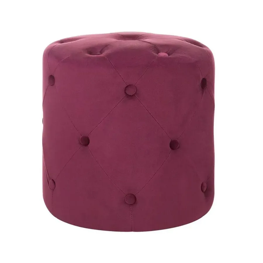 Poefen-Beliani COROLLA - Poef - Rood - 40 cm - Fluweel