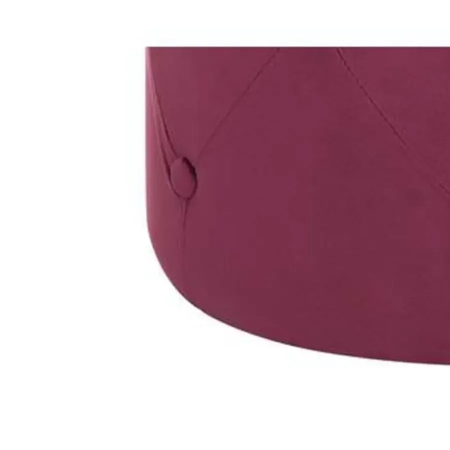 Poefen-Beliani COROLLA - Poef - Rood - 40 cm - Fluweel