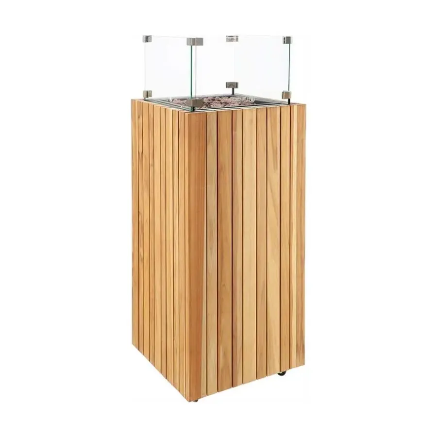 Tuinhaarden En Terrasverwarmers-Cosi Fires Cosipillar square sfeerhaard - teak