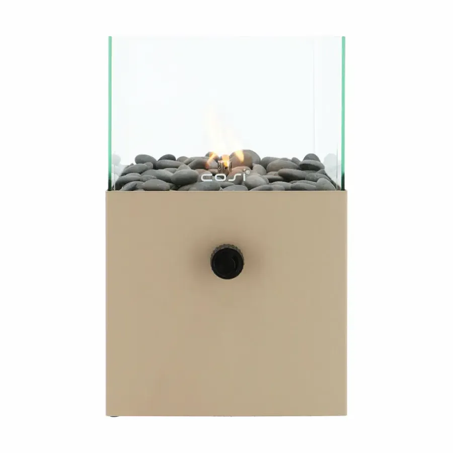 Tuinhaarden En Terrasverwarmers-Cosi Fires Cosiscoop Square gaslantaarn - Sandy Beige
