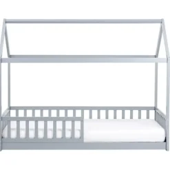 1-Persoons Bedden-Beliani COSSAYE - Kinderbed - Grijs - 90 x 200 cm - Grenenhout