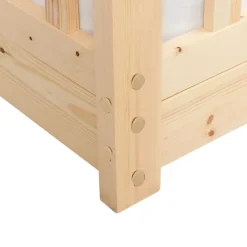 1-Persoons Bedden-Beliani COSSAYE - Kinderbed - Lichtbruin - 90 x 200 cm - Grenenhout