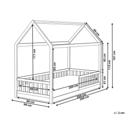 1-Persoons Bedden-Beliani COSSAYE - Kinderbed - Lichtbruin - 90 x 200 cm - Grenenhout