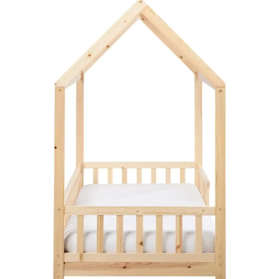 1-Persoons Bedden-Beliani COSSAYE - Kinderbed - Lichtbruin - 90 x 200 cm - Grenenhout