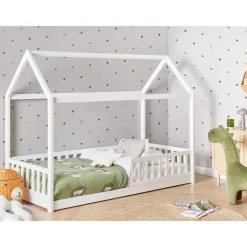Beliani COSSAYE - Kinderbed - Wit - 90 x 200 cm - Grenenhout